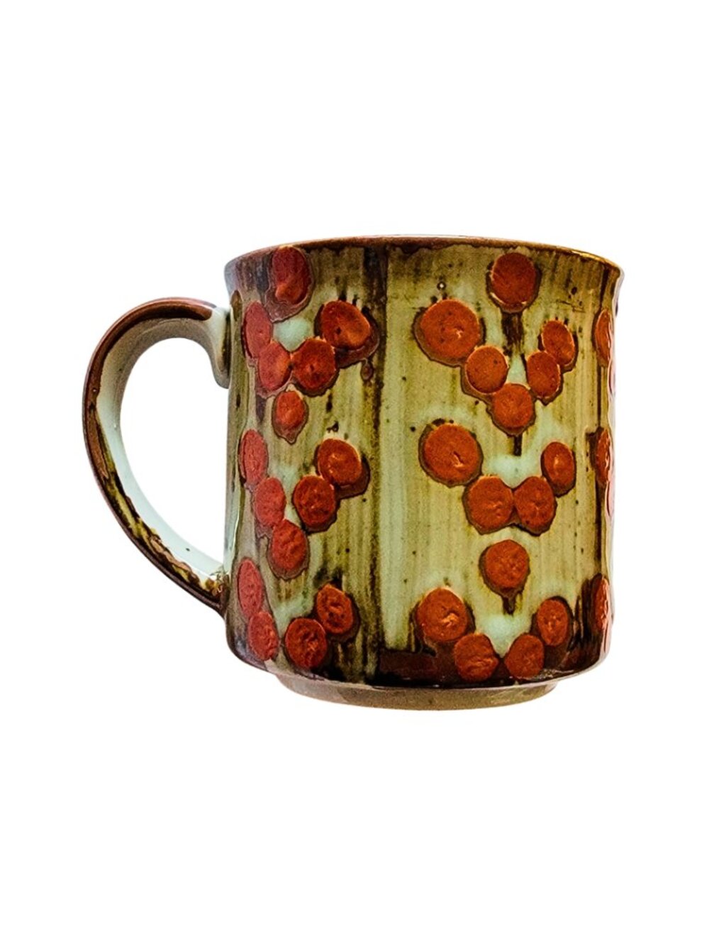 Vintage Otagiri Orange, Brown & Beige Speckled Ceramic 8 Oz Mug (EUC)